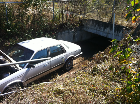 car in creek