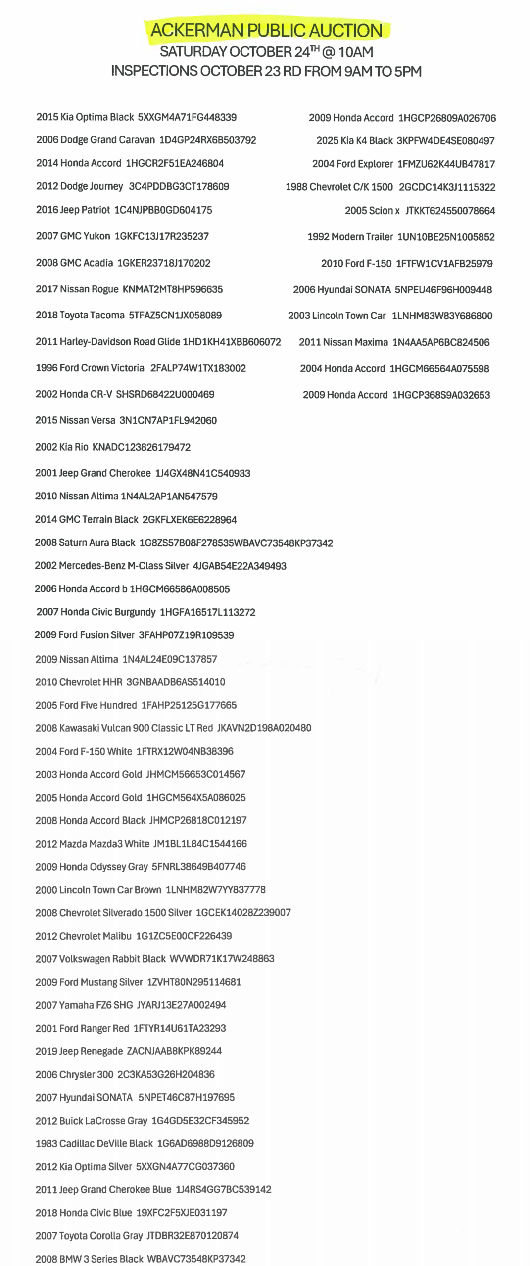 Oct 24 2026 auction